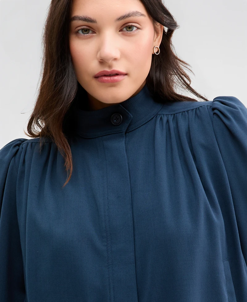 Liverpool Los Angeles Women's Puff-Sleeve Hidden-Placket Jacket