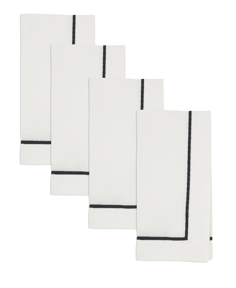 Saro Lifestyle Embroidered Line Design Napkins, Set of 4