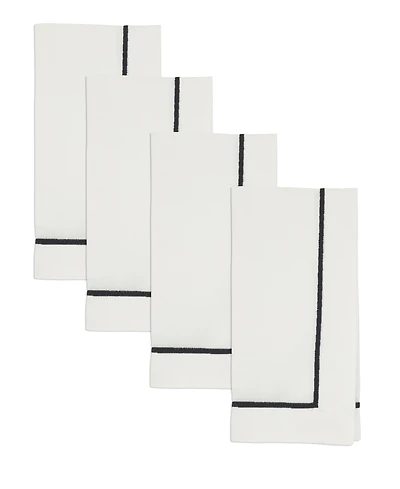 Saro Lifestyle Embroidered Line Design Napkins, Set of 4