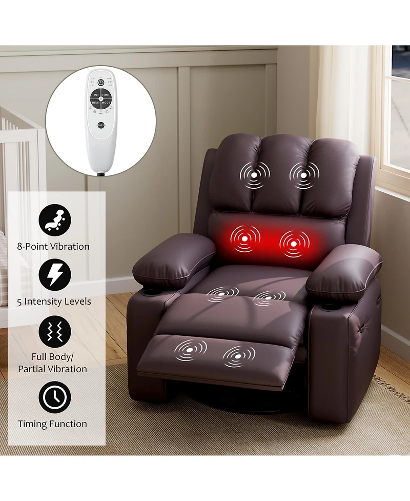 gaomon Massage Recliner Sofa Chair, Lounge Recliner with Heat and Massage for Living Room, Bedroom, and Nursery