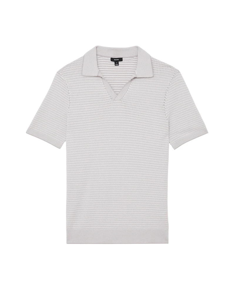 Reiss Men's Reury Open Collar Textured Polo Shirt