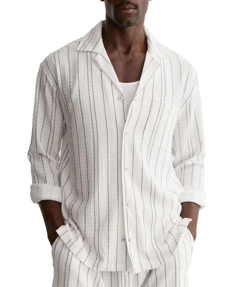 Reiss Men's Ford Textured Stripe Shirt