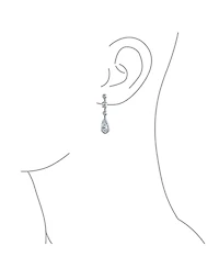 Bling Jewelry Cocktail Fashion Bridal Fashion Cubic Zirconia Halo Cz Large Statement Teardrop Chandelier Earrings