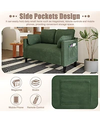 Streamdale Furniture 48" Corduroy Loveseat Couch with Cushions & Side Storage