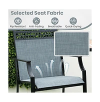 Boyel Living Outdoor Counter Stools Set of 2 Heavy-Duty Barstools with Footrest and Armrests