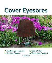 Sunnydaze Decor Outdoor Polyresin Landscape Rock Septic Cover with Stakes - 2-Pack