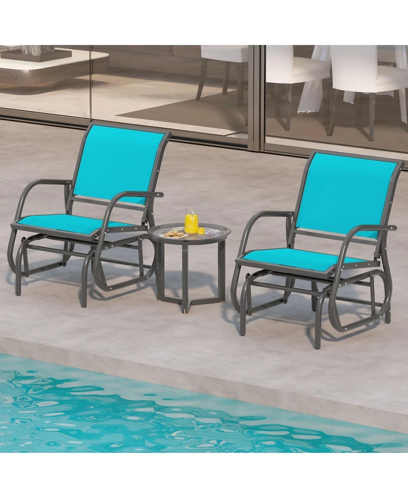 Costway Outdoor Single Swing Glider Rocking Chair Armrest Garden Porch Backyard