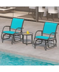 Costway Outdoor Single Swing Glider Rocking Chair Armrest Garden Porch Backyard