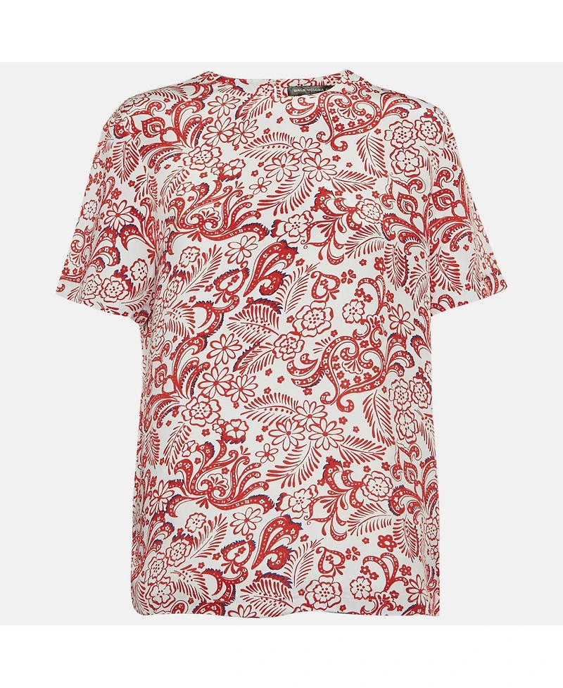 Pre-Owned Balenciaga Women's Floral Print Silk Blouse