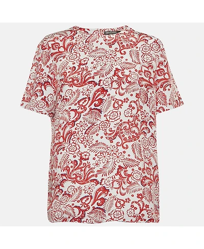 Pre-Owned Balenciaga Women's Floral Print Silk Blouse