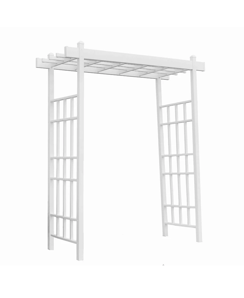 Dura-Trel Bakersfield 28 x 72 x 82 Inch Pvc Vinyl Outdoor Garden Patio Arbor