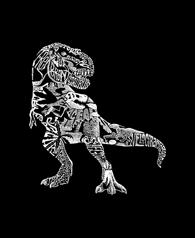 La Pop Art Men's T-Rex Dinosaur Typography Graphic Tank Top