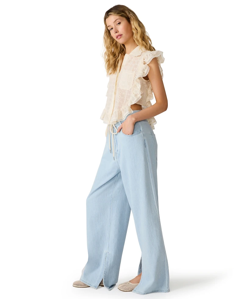 Steve Madden Women's Maycen Mid-Rise Wide Leg Pants