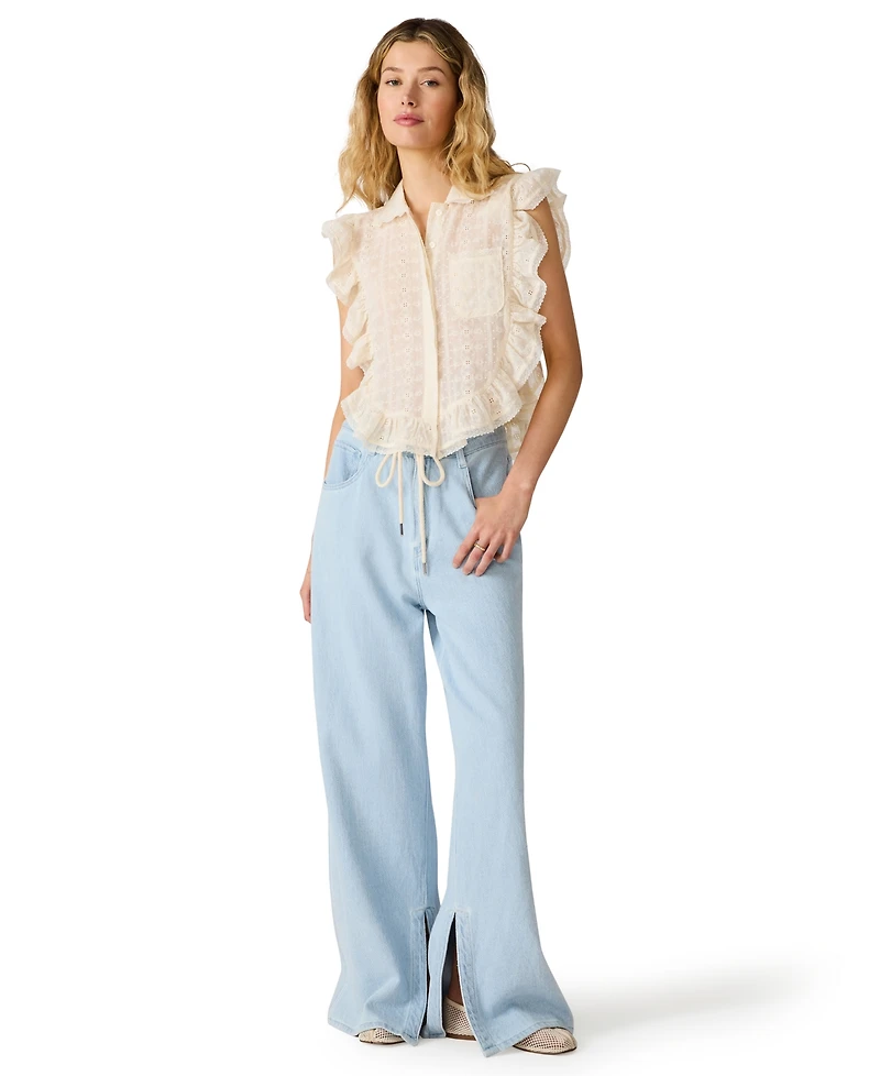 Steve Madden Women's Maycen Mid-Rise Wide Leg Pants
