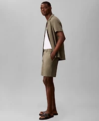 Calvin Klein Men's Straight Linen Blend Elastic Waistband Shorts