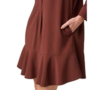 Adrianna Papell Women's Lace Tiered Shirt Shift Midi Dress