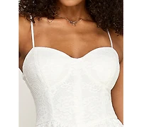 Katia Rae Juniors' Sweetheart Neck Midi Dress
