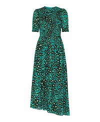 Whistles Women's Painted Leopard Shirred Dress