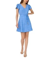 CeCe Women's Flutter-Sleeve V-Neck Dress
