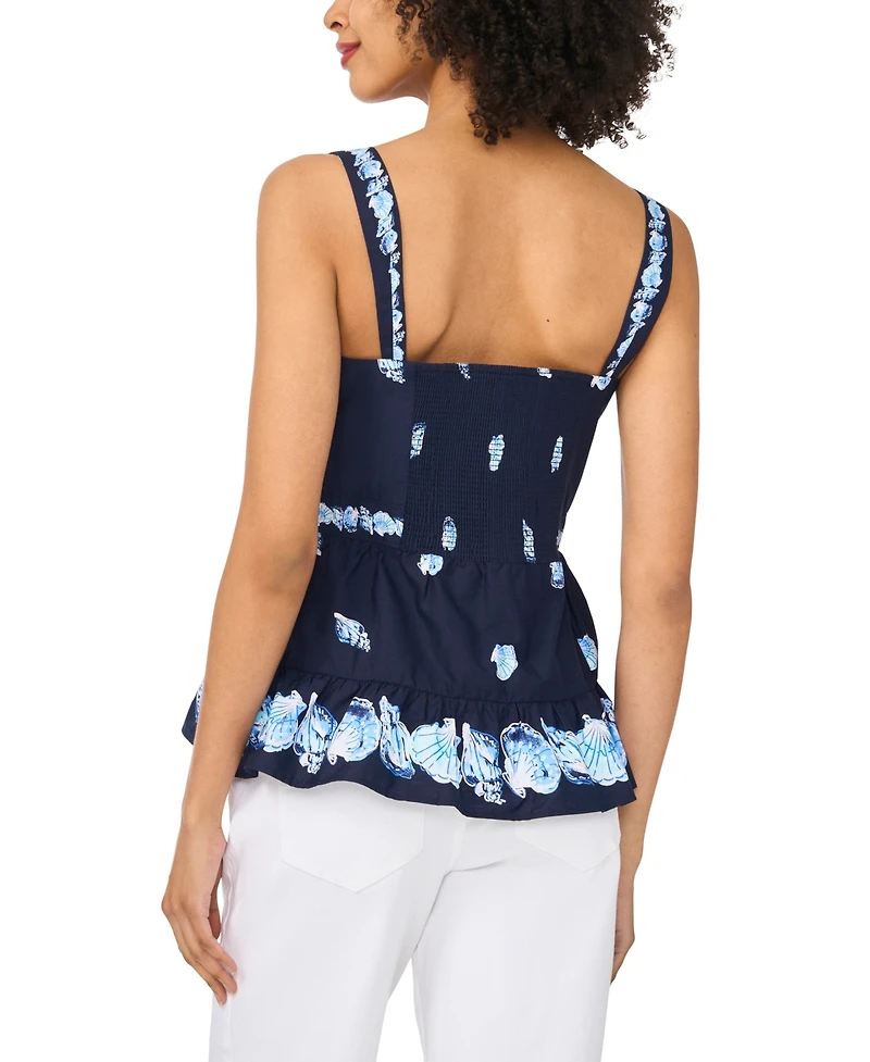CeCe Women's Wide Strap Square Neck Top