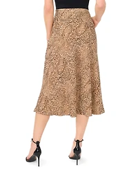 CeCe Women's Bias Printed Midi Skirt