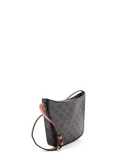 Pre-Owned Celine Medium Croque Hobo Triomphe Coated Canvas