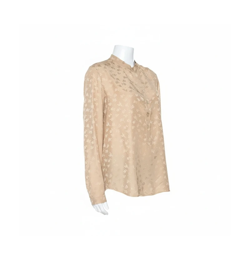 Pre-Owned Stella Mccartney Women's Jacquard Button Front Mandarin Collar Shirt