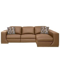 Holtman 3-Piece Leather Sectional Sofa with 2 Power Recliners and Chaise