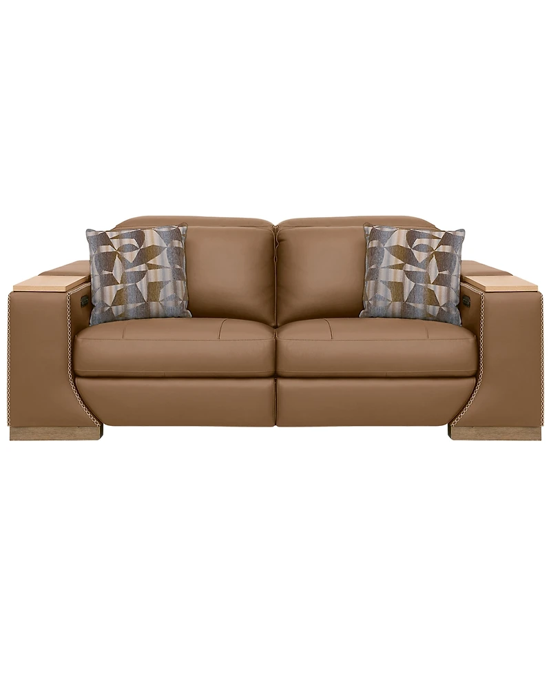 Holtman 2-Piece Leather Sectional Sofa with 2 Power Recliners