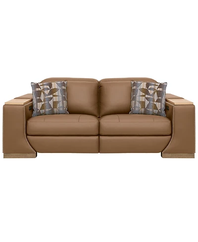 Holtman 2-Piece Leather Sectional Sofa with 2 Power Recliners