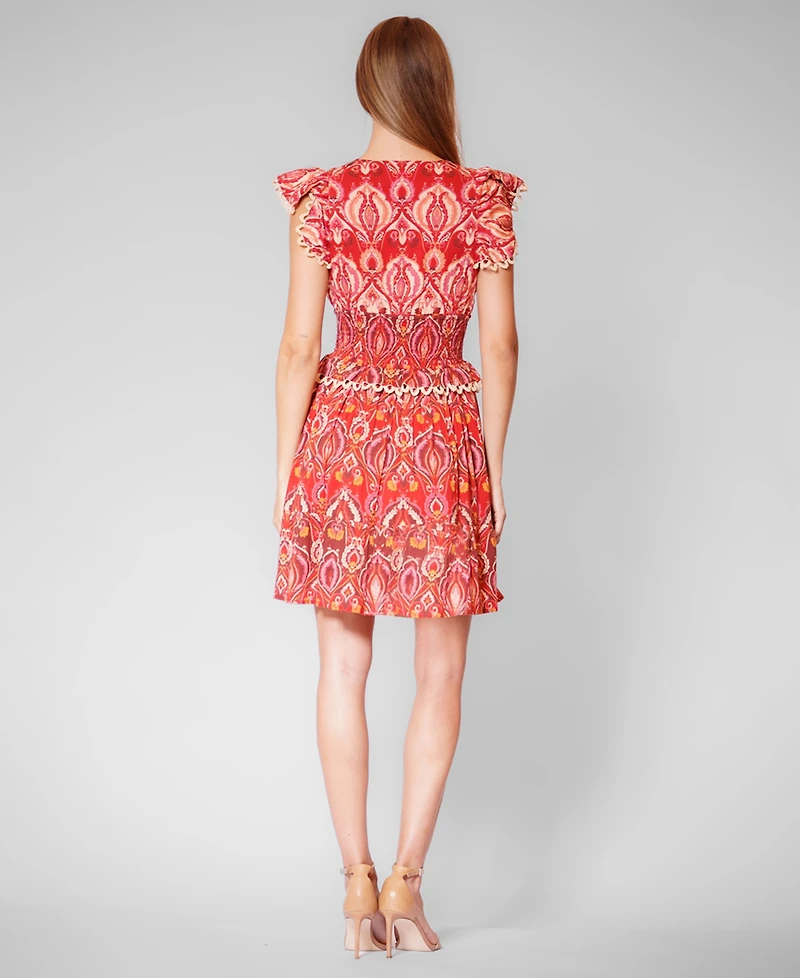 julia jordan Women's Smocked Waist Pull-On Short Dress