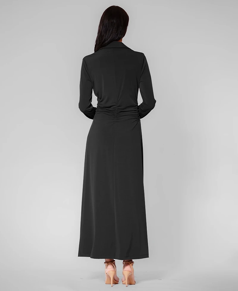 julia jordan Women's Long-Sleeve Collared Midi Dress