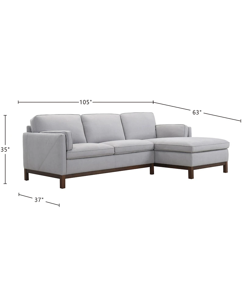 Virton 2-Piece Fabric Chaise Sectional Sofa