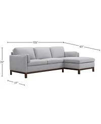 Virton 2-Piece Fabric Chaise Sectional Sofa