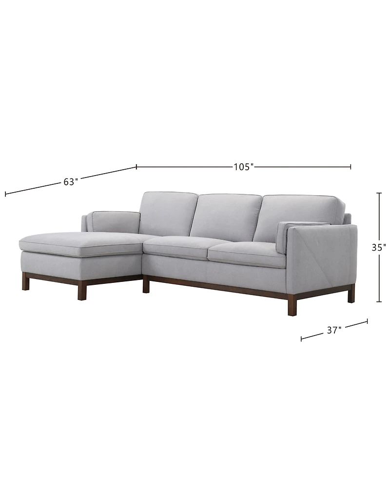 Virton 2-Piece Fabric Chaise Sectional Sofa