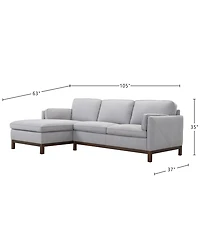 Virton 2-Piece Fabric Chaise Sectional Sofa