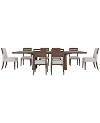 Amelie Rectangular 9-Piece Wood Dining Set (Table, 6 Wood Chairs and 2 Upholstered Chairs)