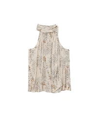Reiss Women's Floral-Print Scarf-Neck Top