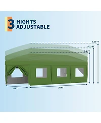 gaomon Outdoor Pop Up Canopy with 8 Sidewalls and Portable Roller Bag