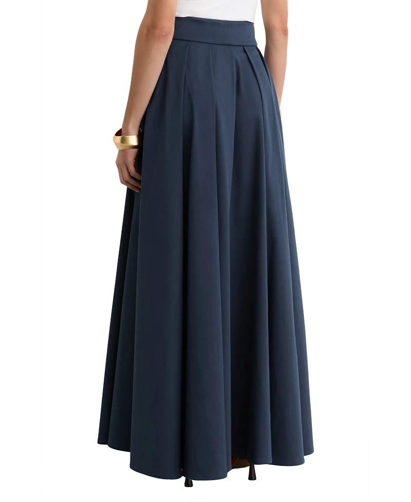 Reiss Women's Cotton-Blend Pleated Maxi Skirt