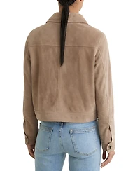 Reiss Women's Suede Cropped Trucker Jacket