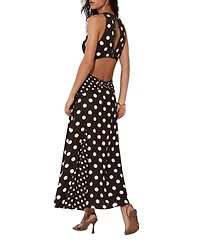 Reiss Women's Polka-Dot Cut-Out Midi Dress