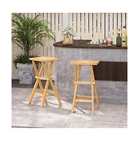 Boyel Living Set of 2 No Assembly Outdoor Bar Stools with Countered Seat