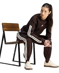adidas Women's Essentials 3-Stripes Pull On Fleece Loose Pants