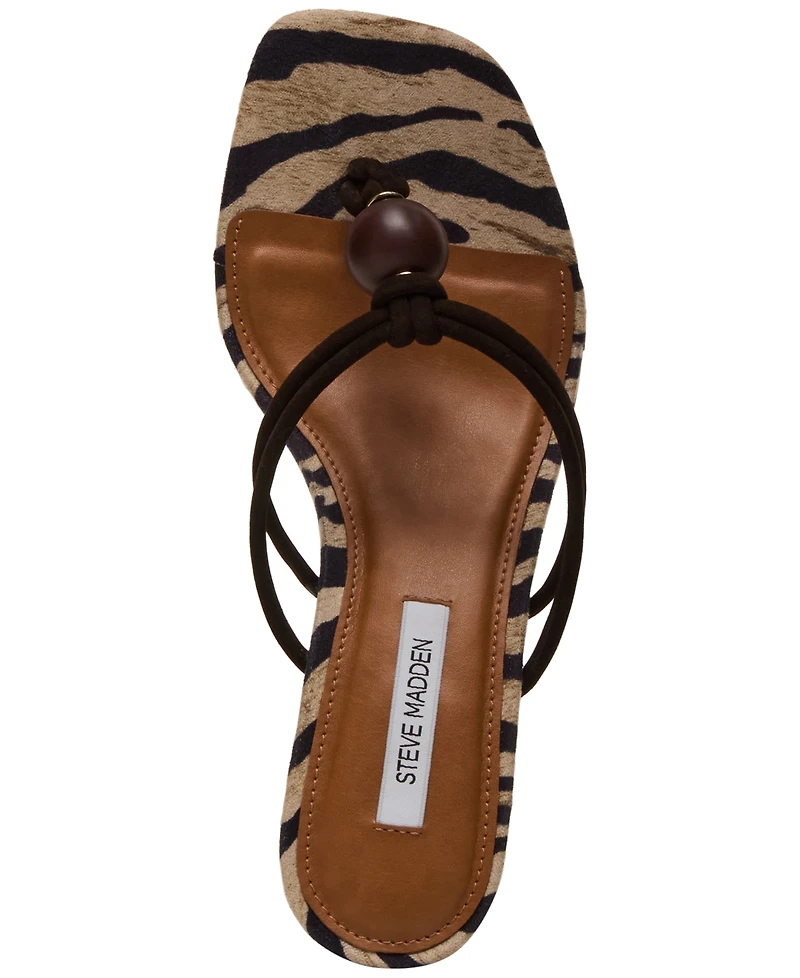 Steve Madden Women's Remedy Stone Block Heel Thong Dress Sandals