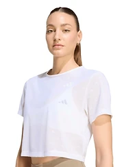 adidas Women's Essentials Workout Boxy Mesh Training T-Shirt
