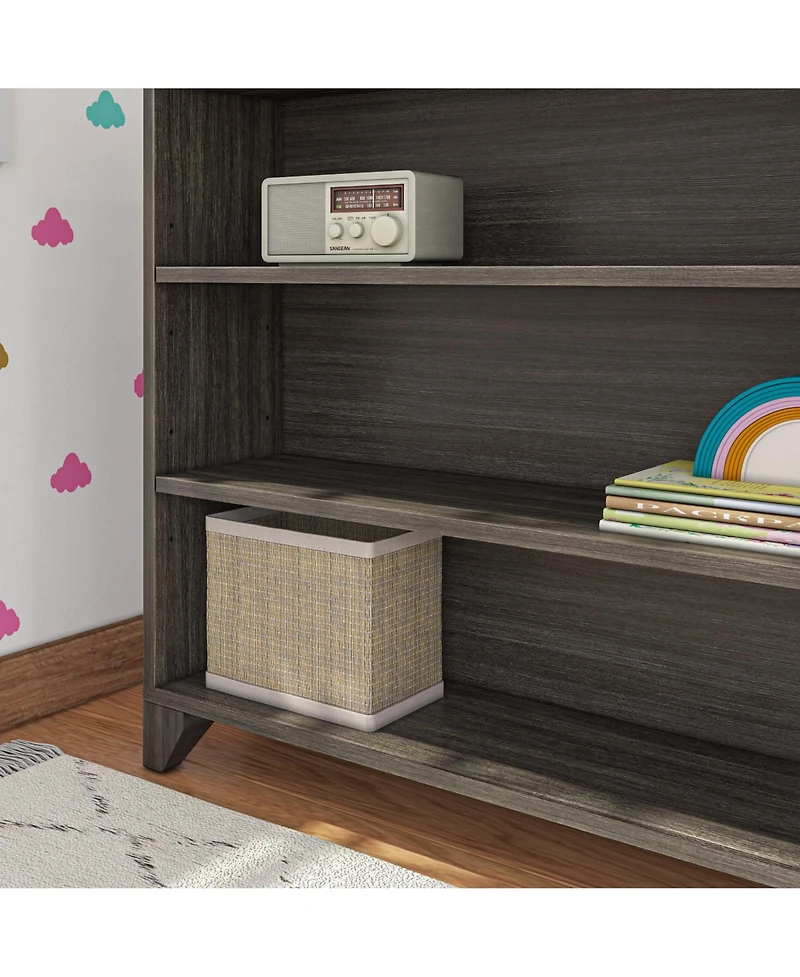 Max & Lily Classic 3-Shelf Bookcase, Solid Wood Bookcase for Kids Bedroom, Playroom.