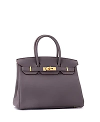 Pre-Owned HERMES Birkin 30 Handbag Grey Togo with Gold Hardware