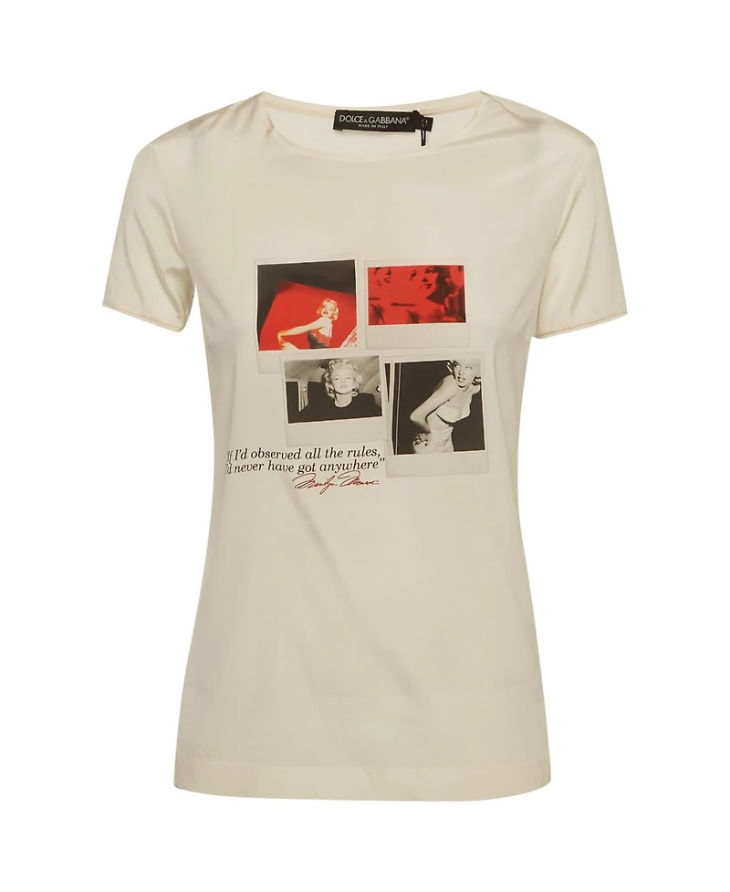 Pre-Owned Dolce & Gabbana Women's Marilyn Monroe Print Silk Blend Top