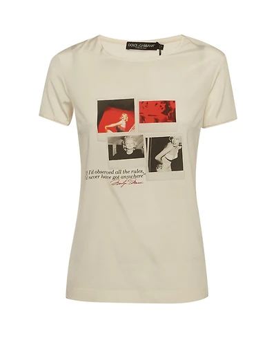 Pre-Owned Dolce & Gabbana Women's Marilyn Monroe Print Silk Blend Top